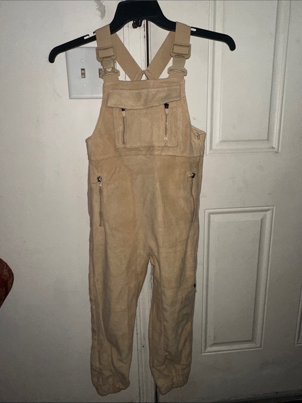 Amazon Beige Fleece KIDS Overalls Jumpsuit P2P 14/5.  Long 44 M/L